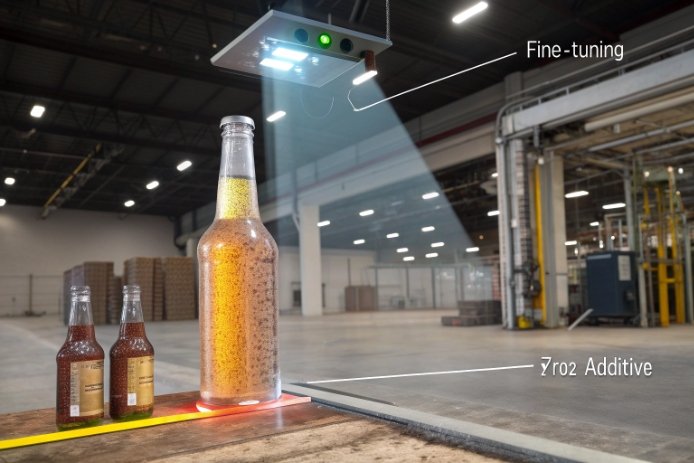 Inline scanner fine-tunes bottle quality with ZrO2 additive in glass plant.