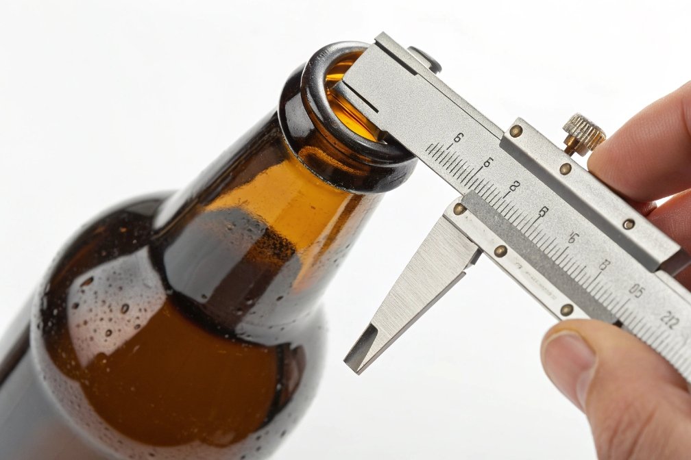 Measuring bottle neck with caliper