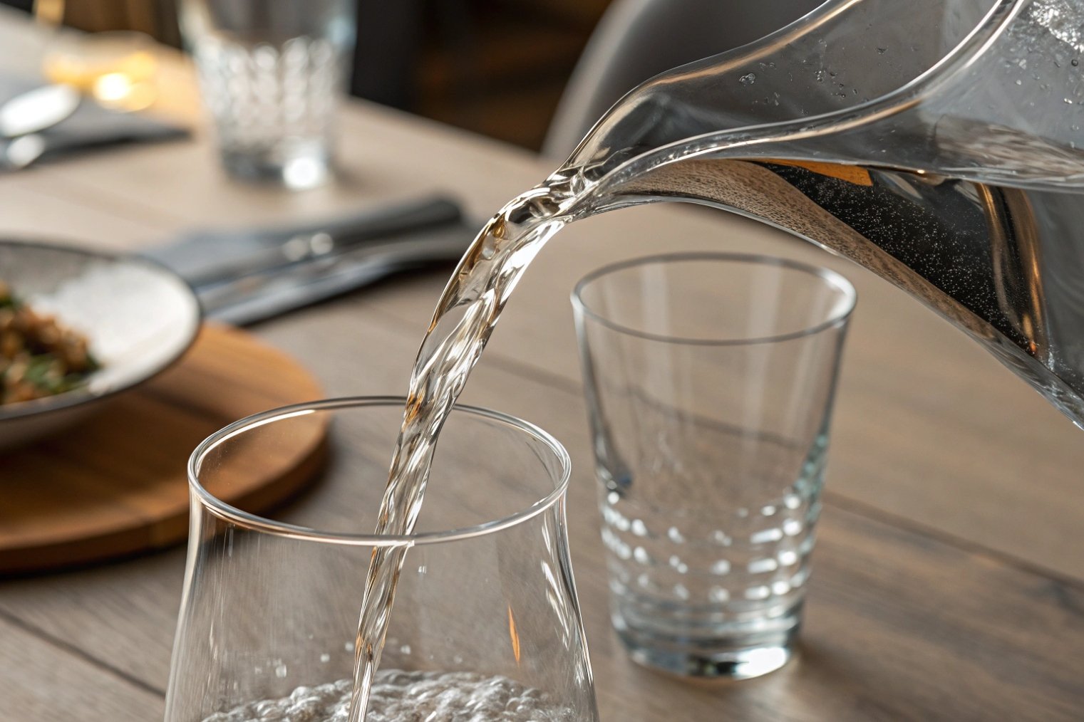Smooth pouring performance of a glass water pitcher