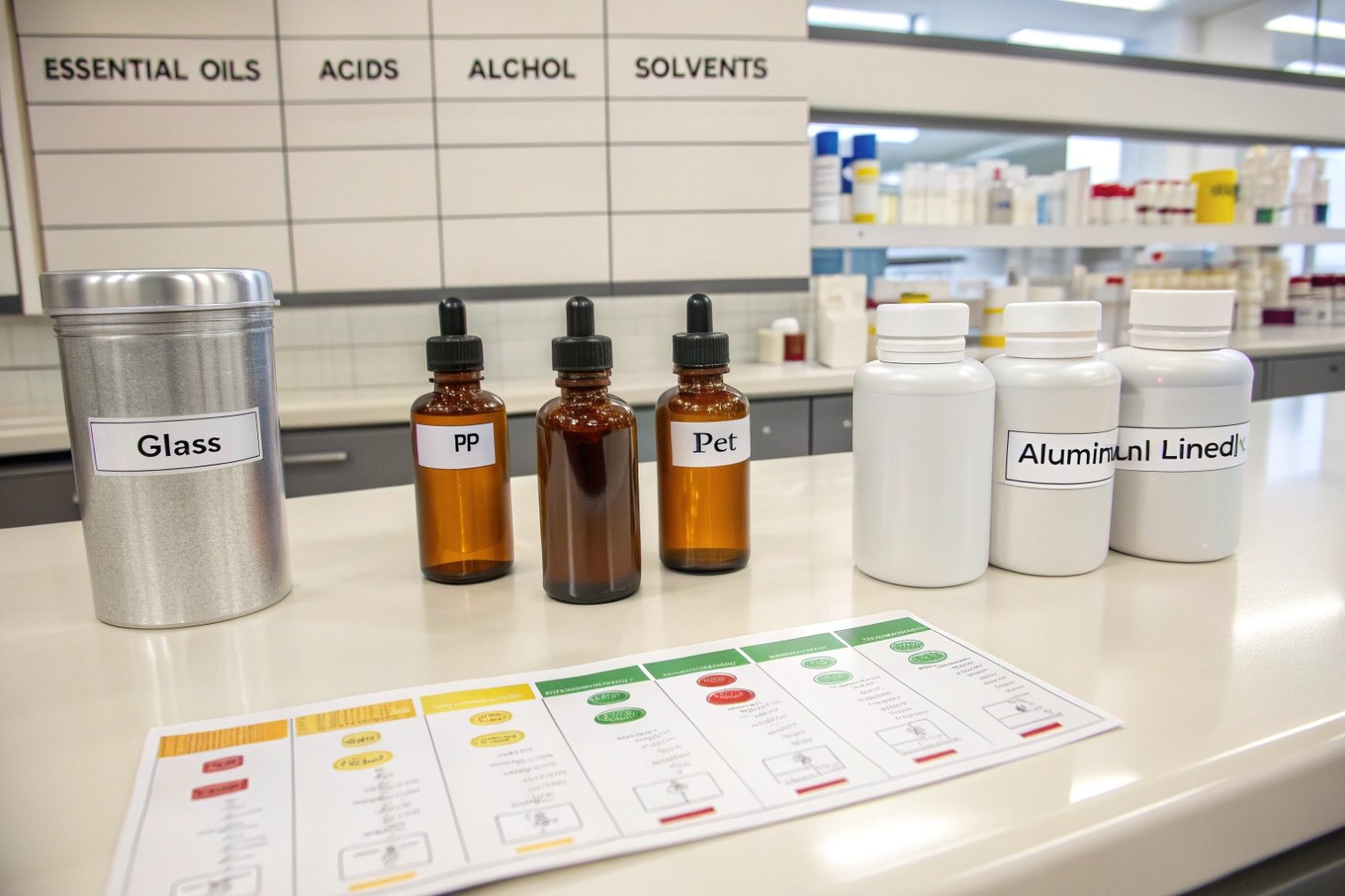 comparison of glass pp pet and aluminum lined bottles for ingredients compatibility