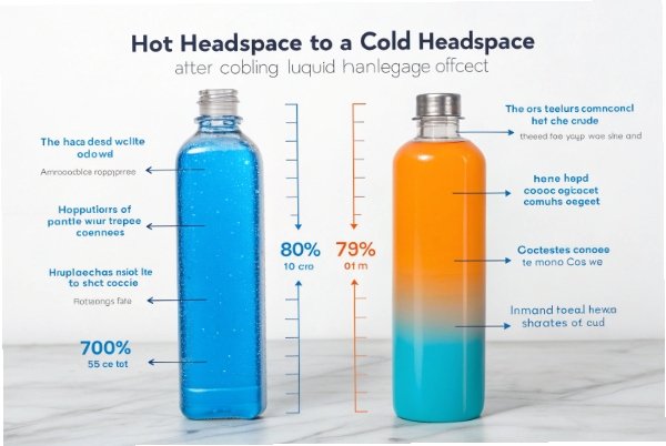 Hot to cold headspace comparison diagram for liquid shrinkage after cooling