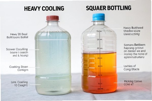 Heavy cooling vs square bottling, temperature testing comparison