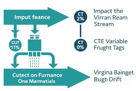 Flowchart infographic showing input materials and CTE impact factors in glass production