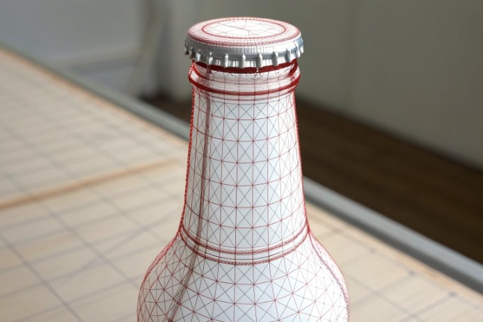 Technical wireframe of bottle neck ensuring perfect cap fitment and dimensional accuracy