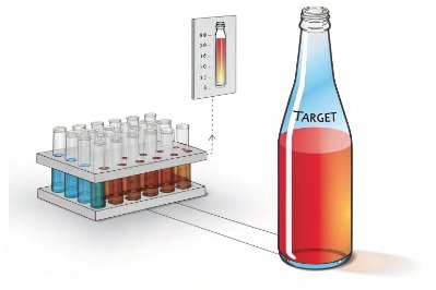 Thermal test diagram showing target temperature gradient for beverage bottle validation