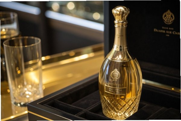 Luxury crystal perfume bottle with gold cap displayed in premium gift box