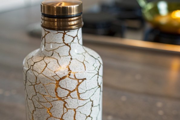 Crackle Finish Glass Bottle FuSenglass