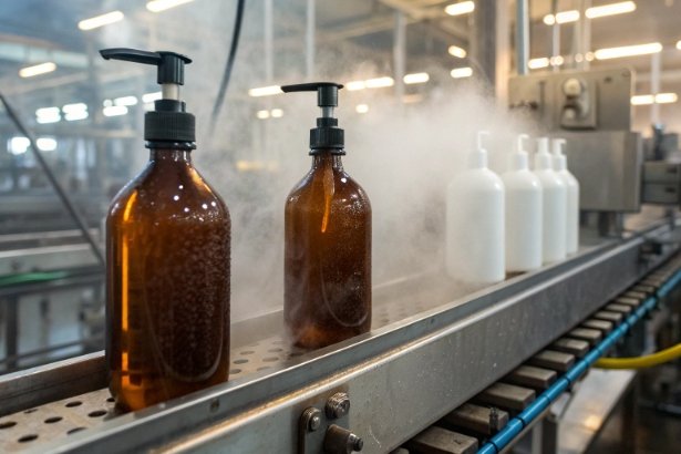 Amber Glass Pump Bottle Production FuSenglass