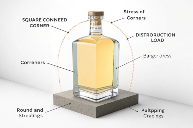 Infographic explaining bottle stress points and structural design considerations