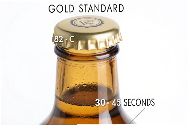 Crown cap hot fill standard showing 82C hold time for bottle sealing