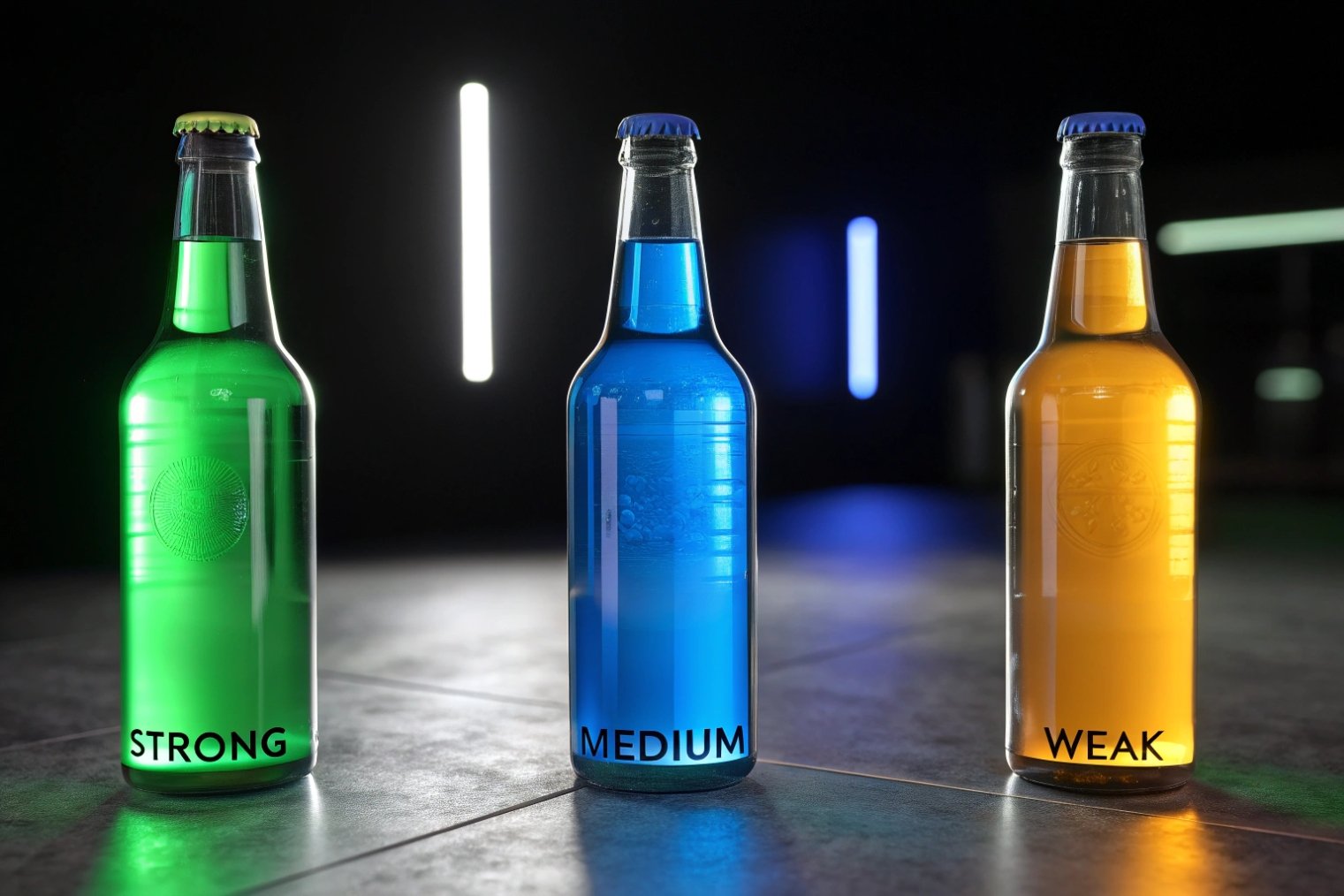 Relative light protection by bottle color