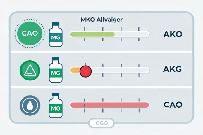 Infographic dashboard tracking CaO and MgO balance for process stability control.