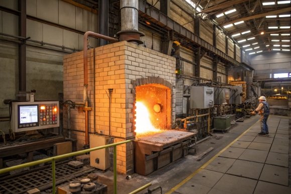 Industrial glass furnace line with molten heat chamber inside large glass bottle factory