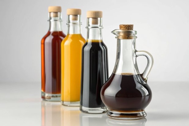 Clear glass sauce bottles with cork stoppers and cruet bottle for vinegar oil packaging