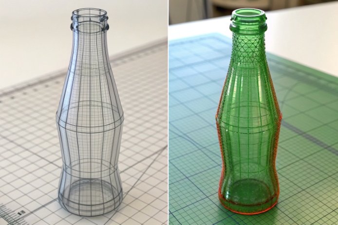 Comparison showing superior clarity of FuSenglass premium flint glass versus standard bottles