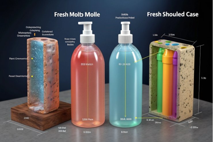 Infographic comparing pump bottles and insulated case for fresh liquid packaging