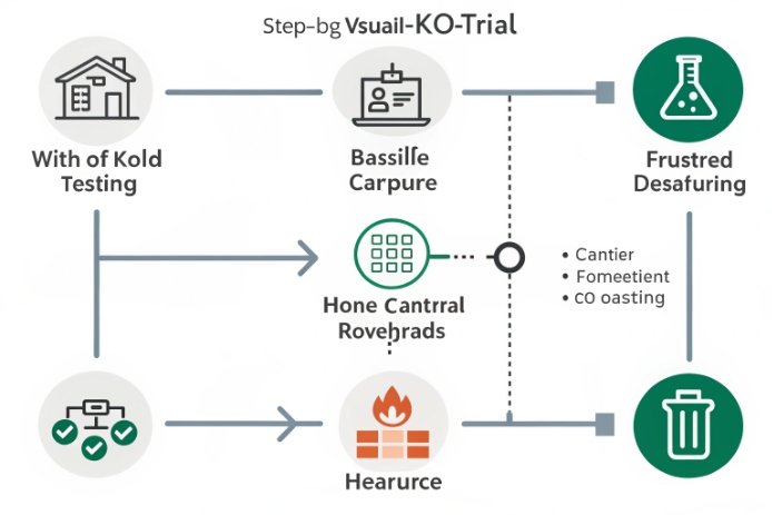 Process flow diagram outlining step-by-step K2O trial testing and evaluation workflow.