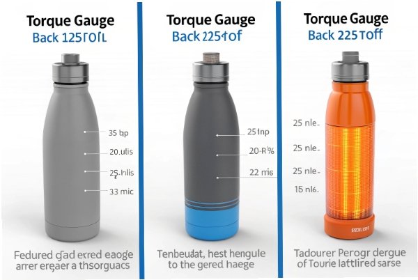 Torque gauge bottle comparison showing back torque specs across container designs