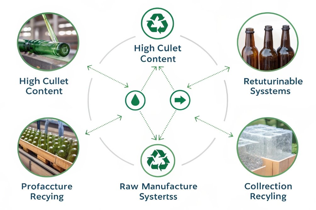 Circular recycling flow for glass manufacturing