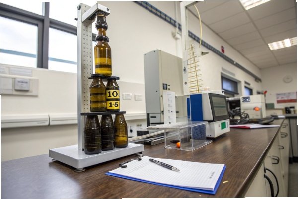 Stack load strength test with glass bottles for packaging durability inspection