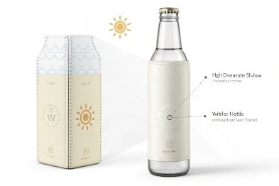 Glass bottle with protective sleeve and carton designed for light-blocking beverage packaging
