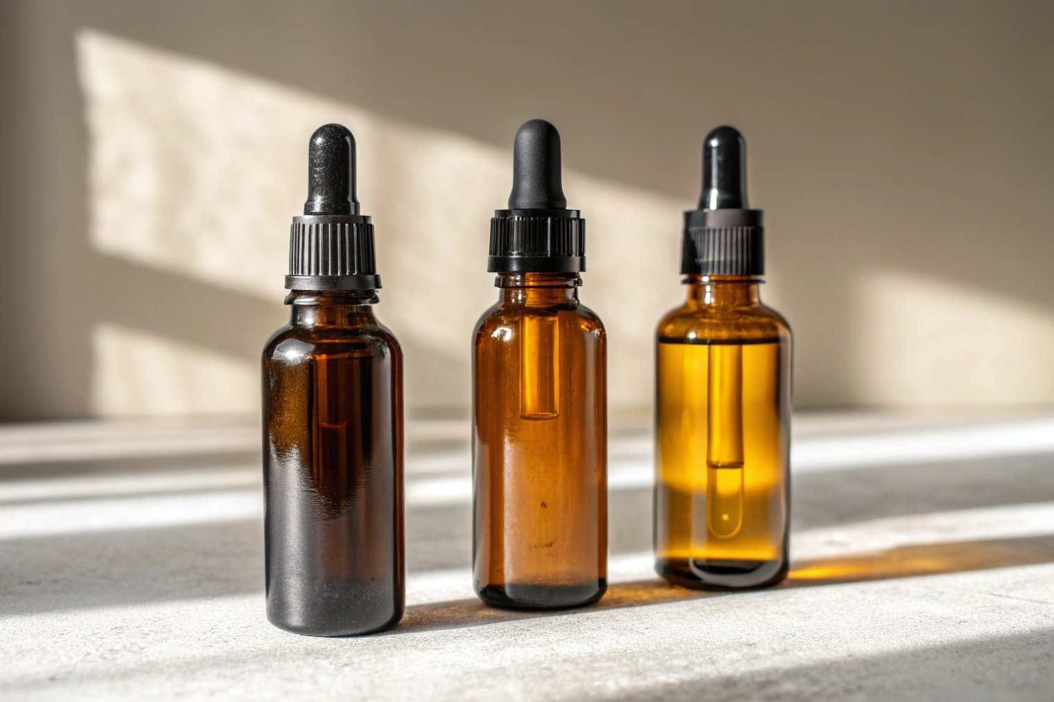 Amber dropper bottle protection levels