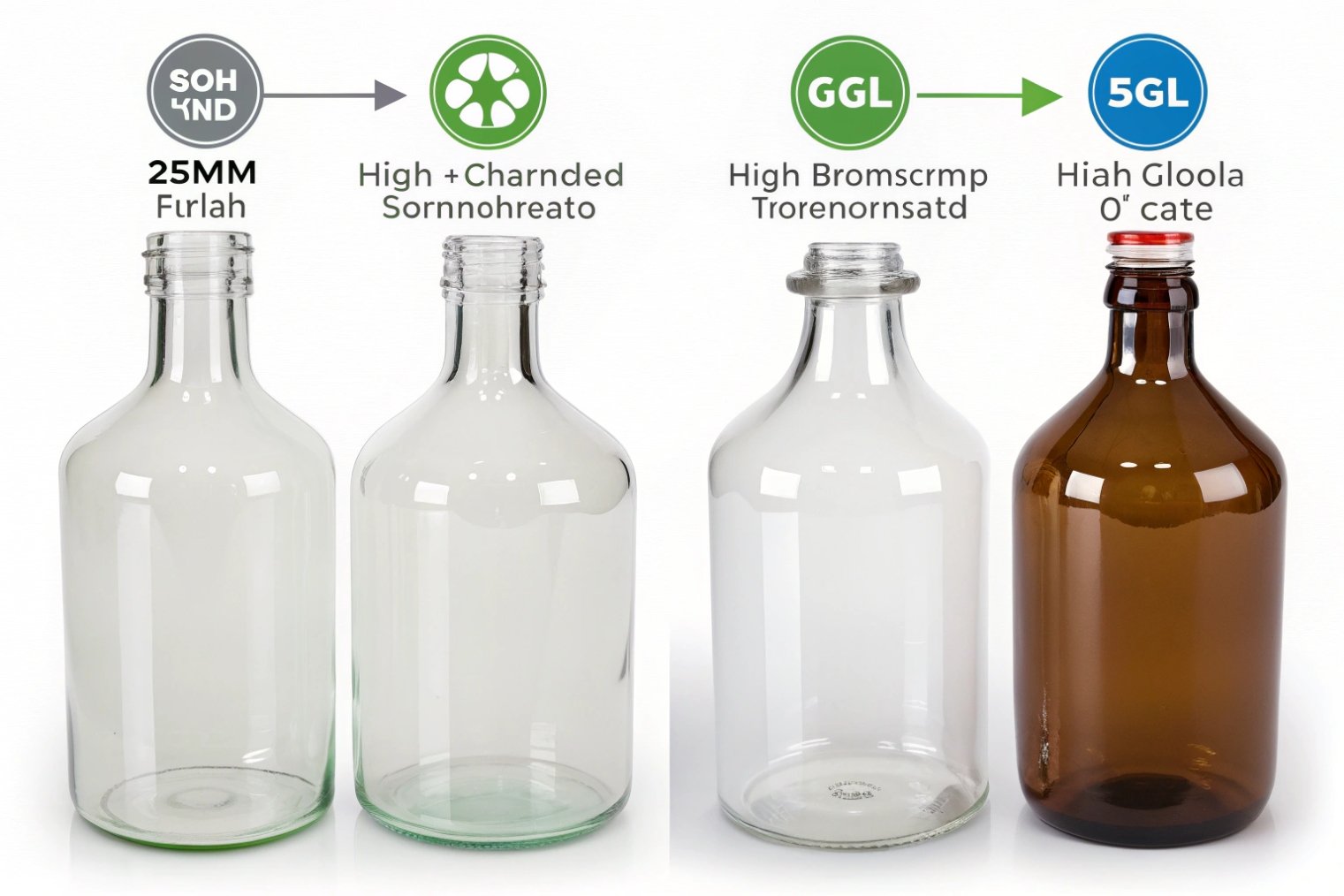 Comparison of clear flint and amber pharmaceutical glass bottles in different compositions