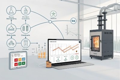 Smart furnace monitoring dashboard with sensors and emissions tracking for glass production