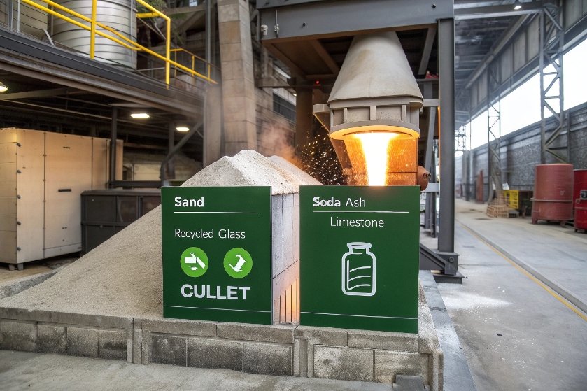 Soda lime and borosilicate glass bottles compared side by side in refrigerator