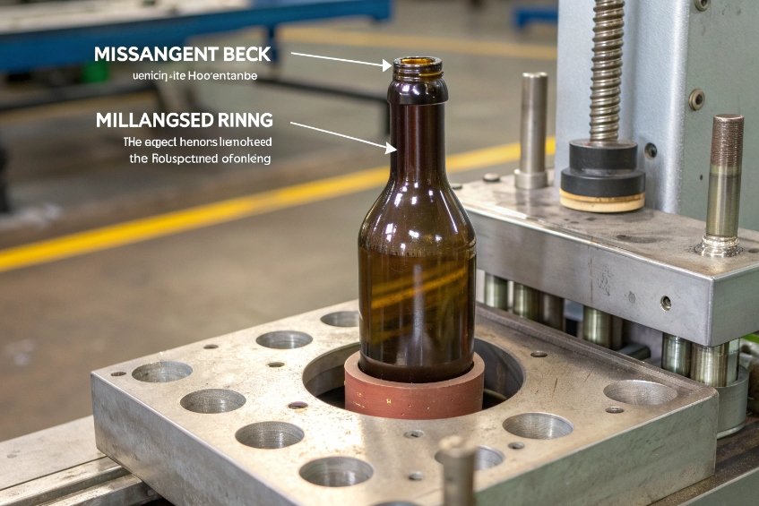 Shaping and adjusting glass bottle