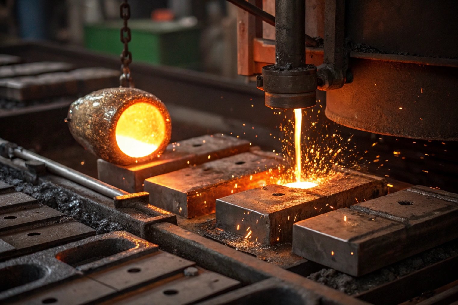 Molten glass casting