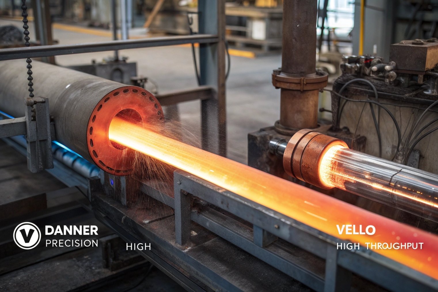 Danner and Vello borosilicate glass tubing forming with high precision extrusion